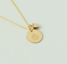 Gold Breastfeeding Necklace with heart charm 