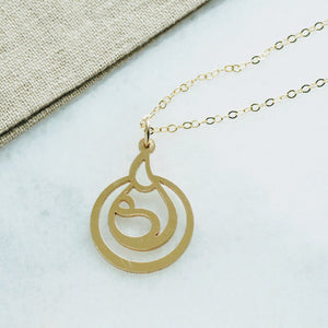 Gold silhouette breastfeeding necklace 