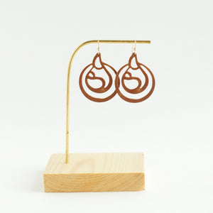 caramel  brown leather breastfeeding earrings 