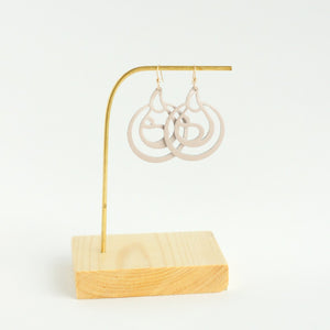 rose gold leather breastfeeding earrings 